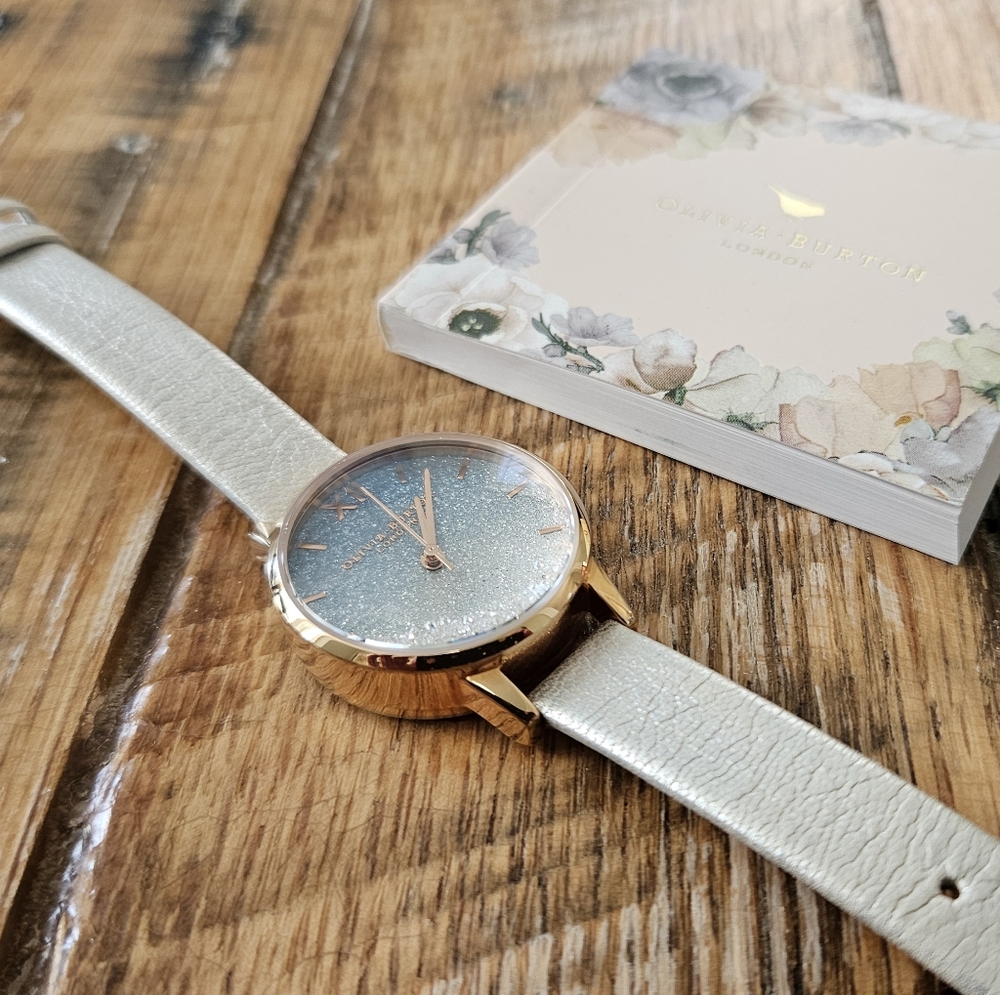 Olivia Burton wave glitter dial watch